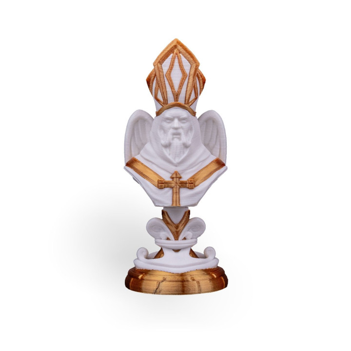 Fou Angélique – Pièce D'Échecs Statuette Évêque Aux Ailes Divines