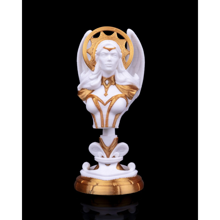 Buste Reine Angélique – Figurine Décorative Blanc & Or
