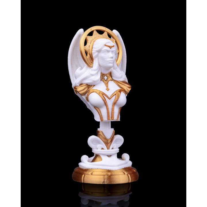 Buste Reine Angélique – Figurine Décorative Blanc & Or