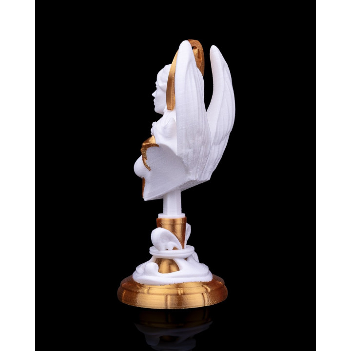 Buste Reine Angélique – Figurine Décorative Blanc & Or