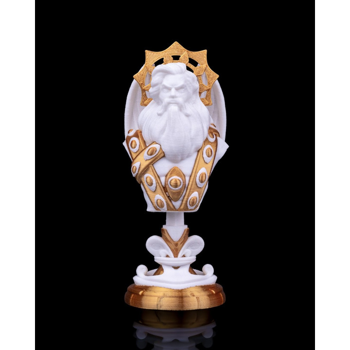 Buste Roi Angélique – Figurine Décorative Blanc & Or