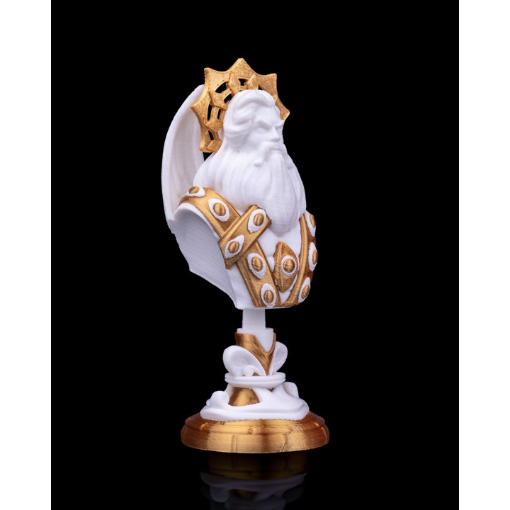 Buste Roi Angélique – Figurine Décorative Blanc & Or