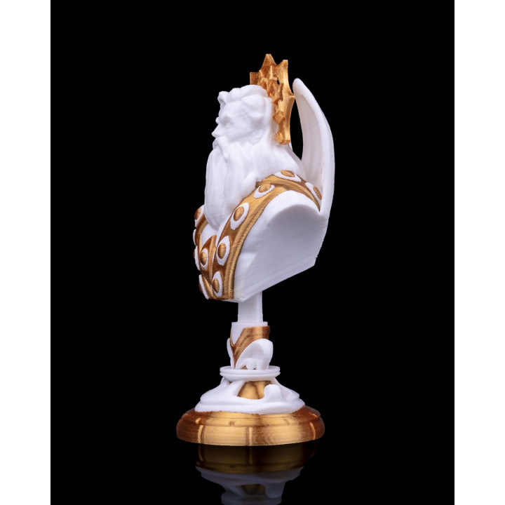 Buste Roi Angélique – Figurine Décorative Blanc & Or