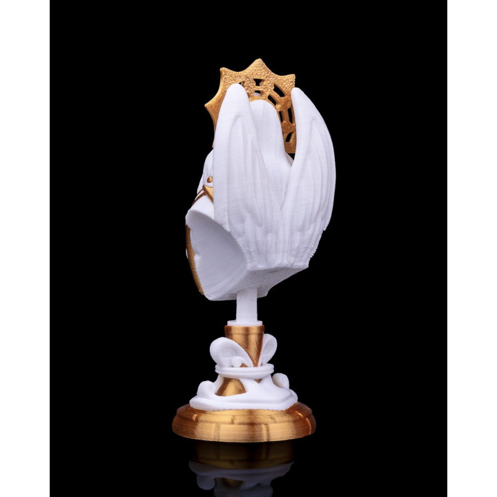 Buste Roi Angélique – Figurine Décorative Blanc & Or