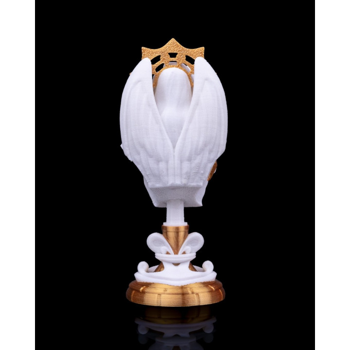 Buste Roi Angélique – Figurine Décorative Blanc & Or