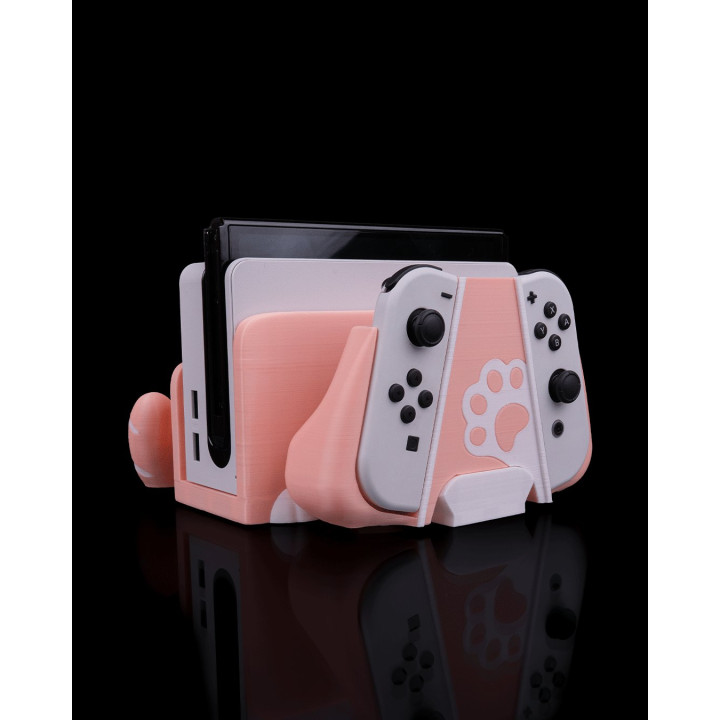 Kitty Loaf Dock – Support Nintendo Switch & Range-Manettes Chat Kawaii
