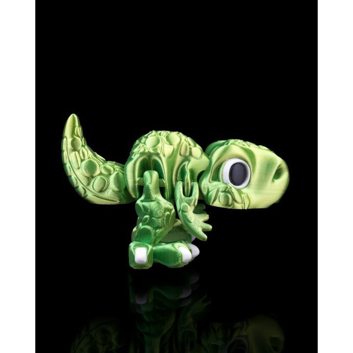 Allosaurus Flexi Dinosaure Articulé – Figurine Verte Brillante