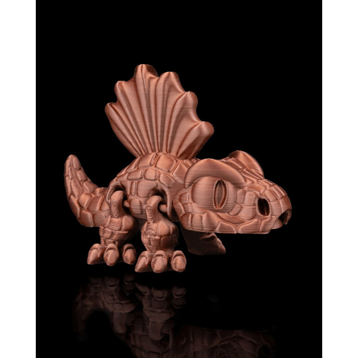 Dimétrodon Flexi Articulé – Figurine Préhistorique Cuivre