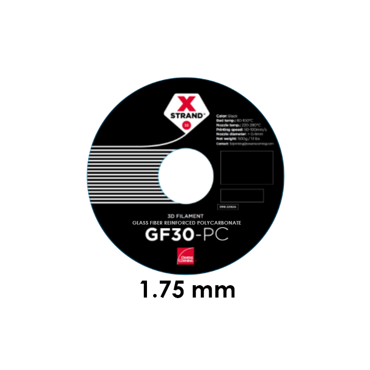 XSTRAND - GF30-PC Polycarbonate Owens Corning - Noir (Black) - 1.75 mm - 1 kg