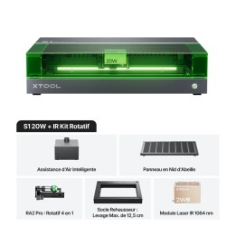 xTool - S1 20W + IR 1064 - Kit Rotatif