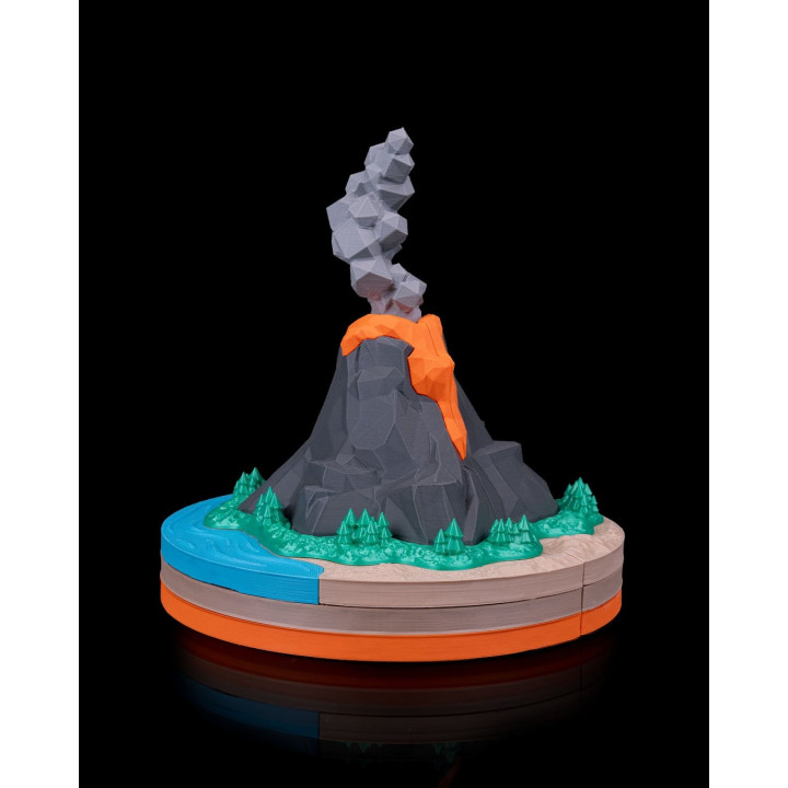 Volcan En Coupe – Maquette Éducative Décorative