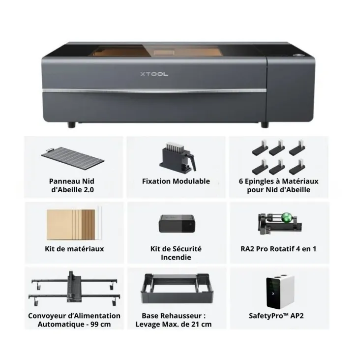 xTool - P2S 55 W - Pack Expert Laser CO2