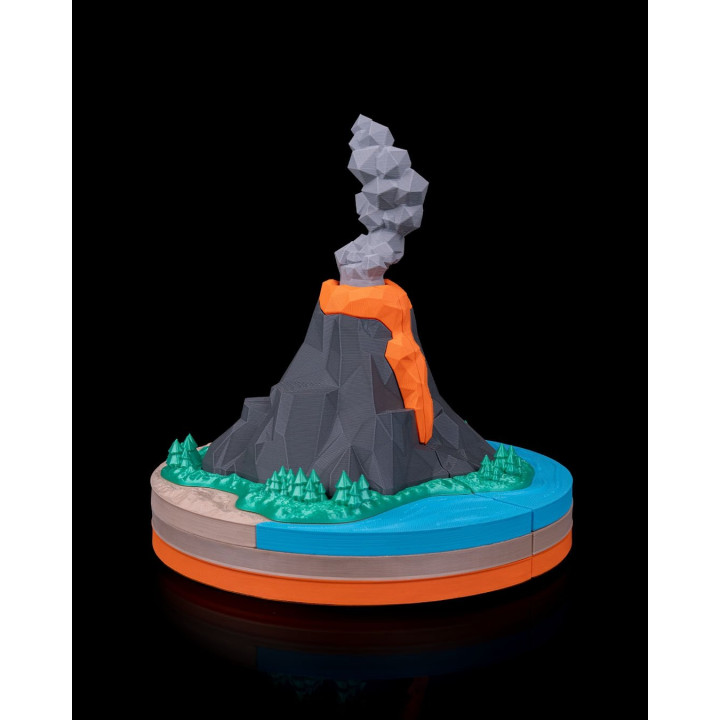 Volcan En Coupe – Maquette Éducative Décorative