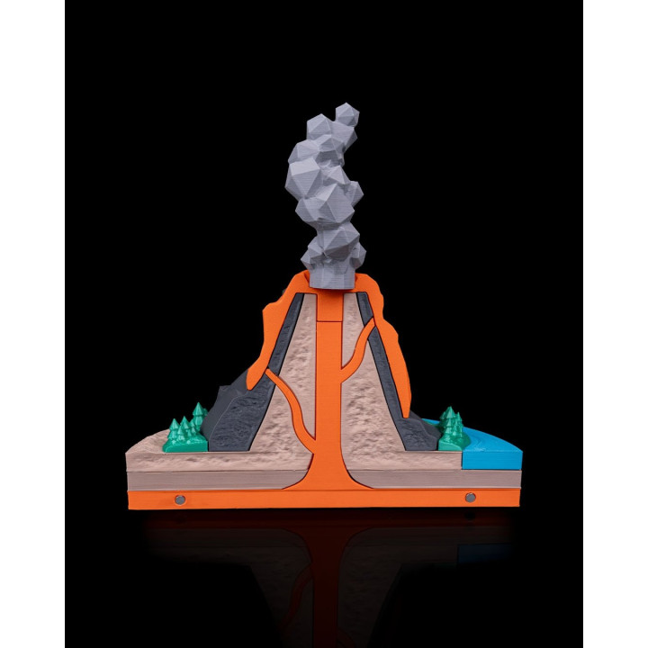 Volcan En Coupe – Maquette Éducative Décorative