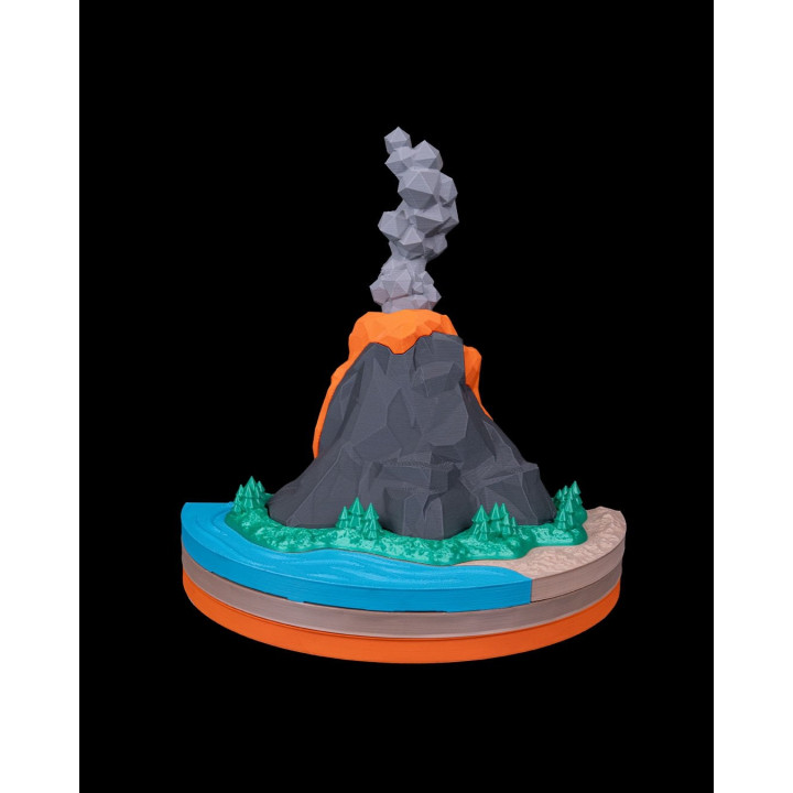 Volcan En Coupe – Maquette Éducative Décorative