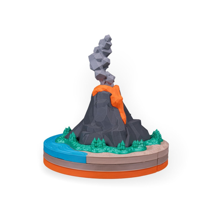 Volcan En Coupe – Maquette Éducative Décorative