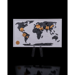 Carte Du Monde – 7 Merveilles En Relief | Décoration Murale