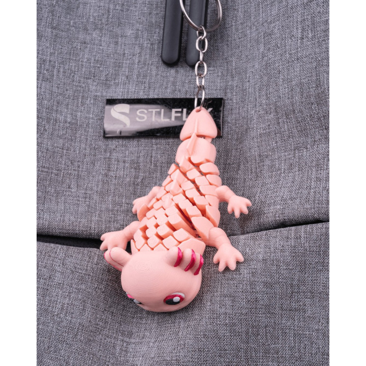 Ashley L'Axolotl Articulé – Porte-Clés Figurine Kawaii