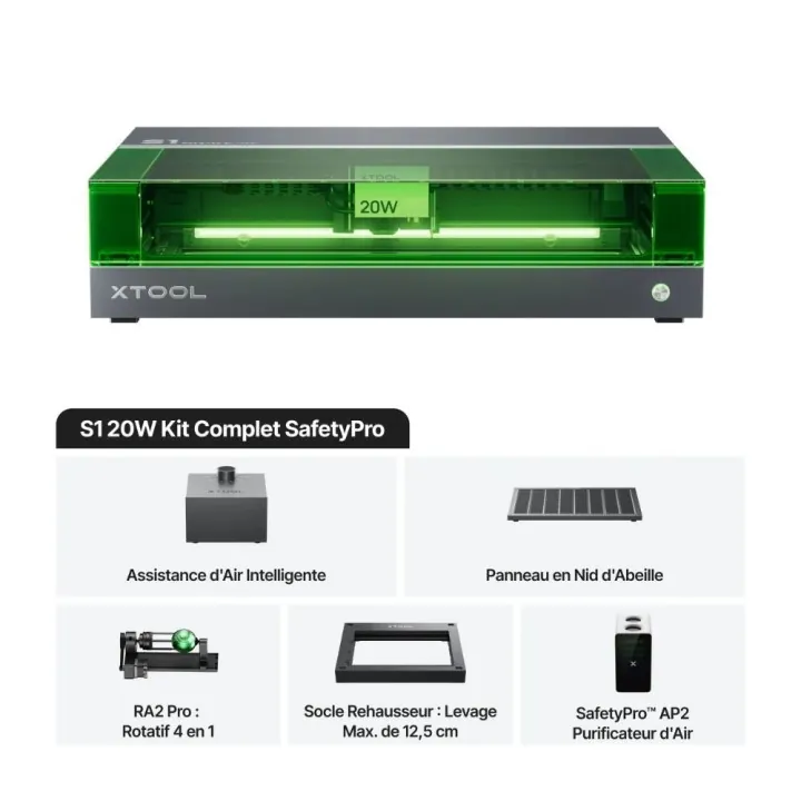 xTool - S1 20W - Kit Complet SafetyPro