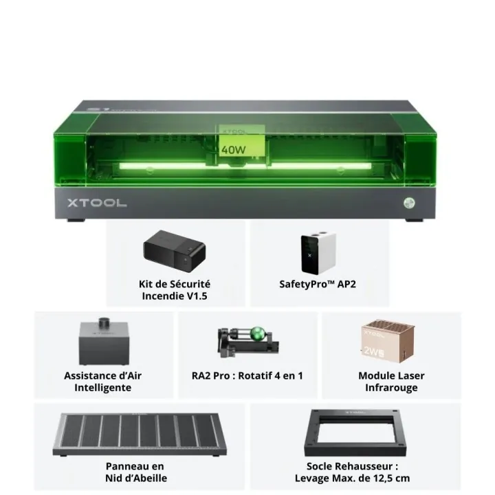 xTool - S1 40 W + IR - Kit Complet