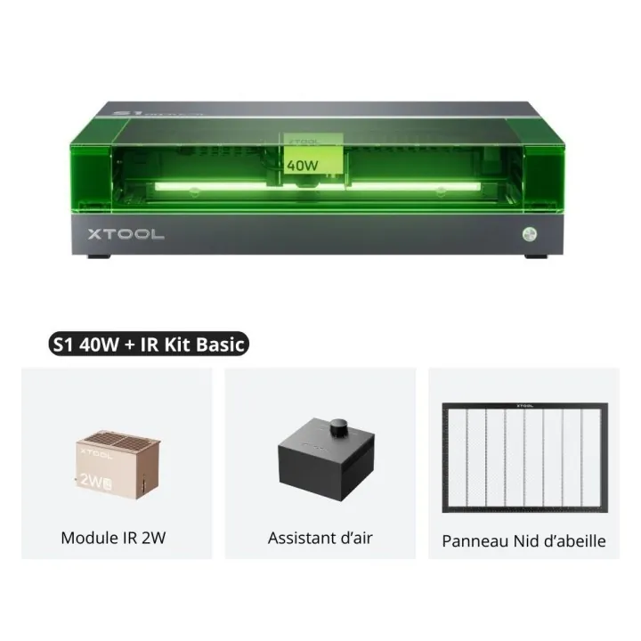 xTool - S1 40 W + IR 1064 - Kit de Base