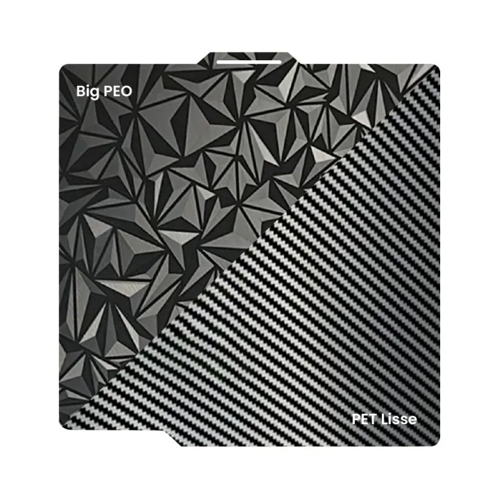 Ziflex - Plateau d'Impression pour Bambu Lab Séries X1/X2/P1/P2/A1 - Big PEO & Fibre de Carbon PET Smoo