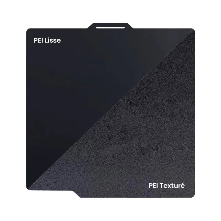 Ziflex - Plateau d'Impression pour Bambu Lab Séries X1/X2/P1/P2/A1 - PEI Smooth & PEI Textured - Noir - 257 x 257 mm