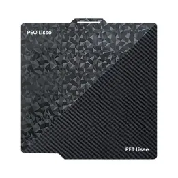Ziflex - Plateau d'impression pour Bambu Lab Séries X1/X2/P1/P2/A1 - PEO & Fibre de Carbon PET Smooth - 257 x 257 mm