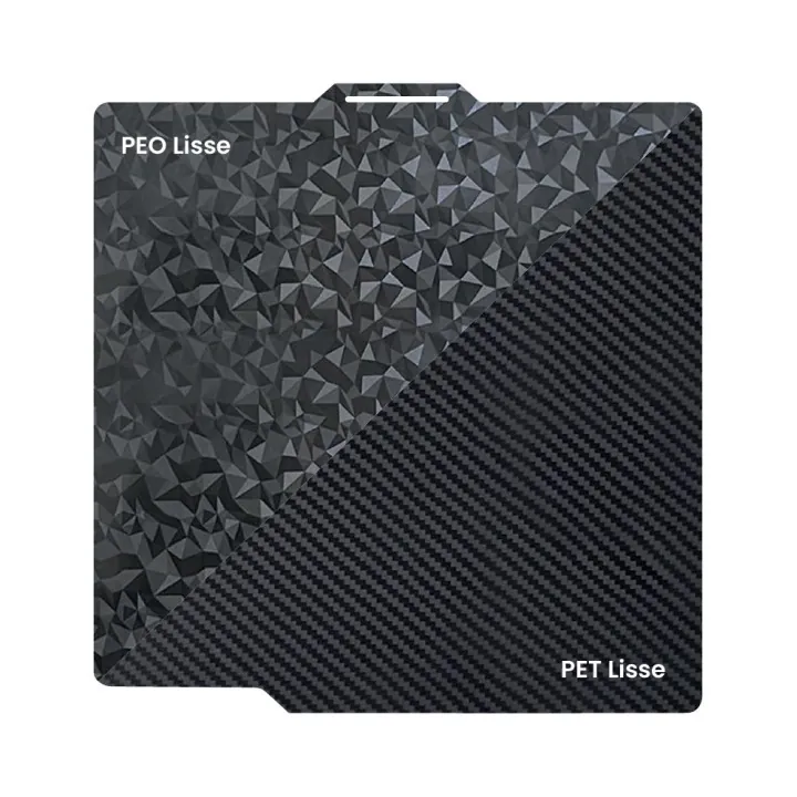 Ziflex - Plateau d'impression pour Bambu Lab Séries X1/X2/P1/P2/A1 - PEO & Fibre de Carbon PET Smooth - 257 x 257 mm