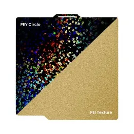 Ziflex - Plateau d'Impression pour Bambu Lab Séries X1/X2/P1/P2/A1 - PEY Circle & PEI Textured - 257 x
