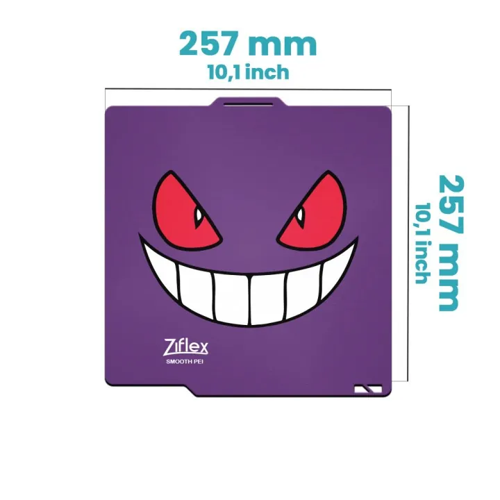 Ziflex - Plateau Flexible PEI 257 x 257 mm Lisse - Bambu Lab Séries X1/X2/P1/P2/A1 - Édition Limitée - Ecto