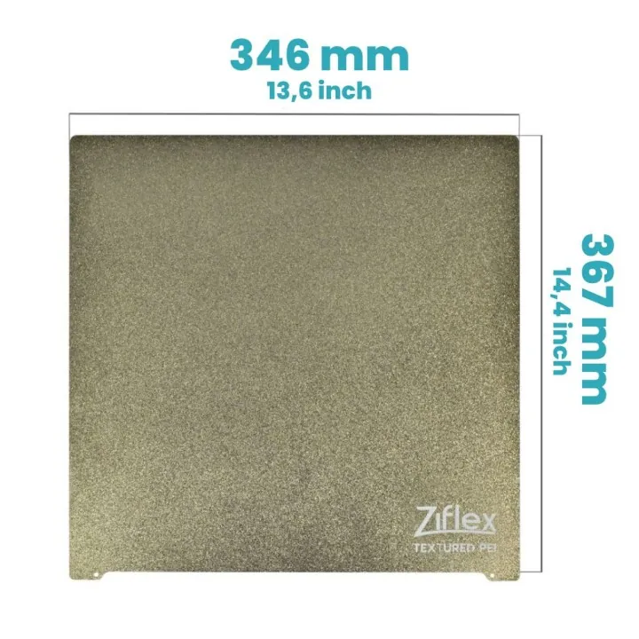 Ziflex - Plateau Flexible PEI 346 x 367 mm Textured - Raise3D Pro3 / Pro3 Plus