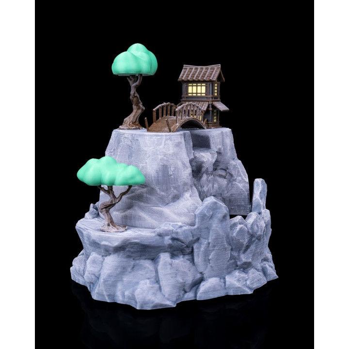 Fontaine De Table Zen – Cascade Serenity Falls, Maison Japonaise & Rochers