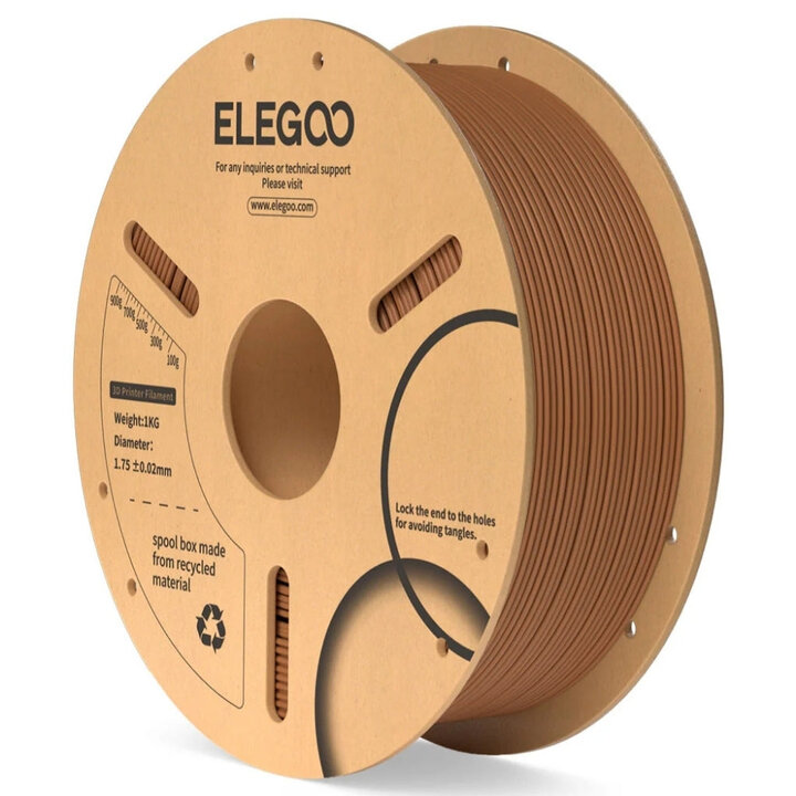 Elegoo - PLA - Marron - 1,75 mm - 1 kg - RFID | Maison Drabiec