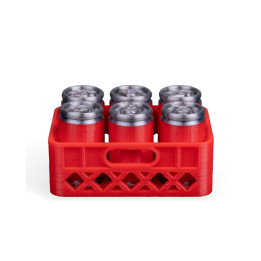 Magnet Canettes Bière Miniatures – Pack 6 Canettes & Casier Rouge