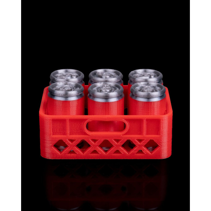 Magnet Canettes Bière Miniatures – Pack 6 Canettes & Casier Rouge