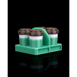 Magnet Mini Café À Emporter – Plateau 3 Ou 4 Tasses Pour Frigo