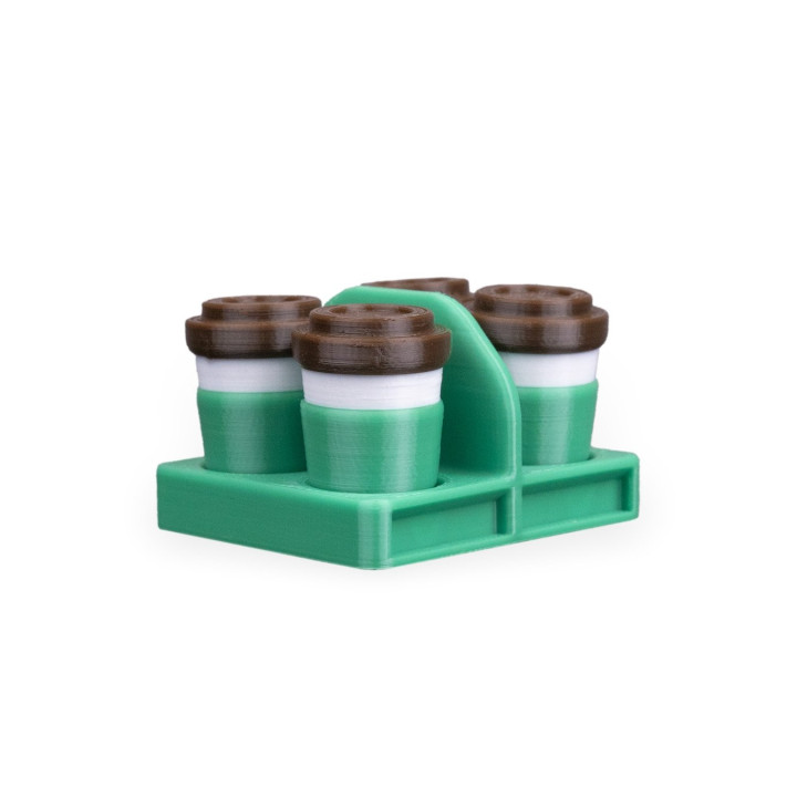 Magnet Mini Café À Emporter – Plateau 3 Ou 4 Tasses Pour Frigo
