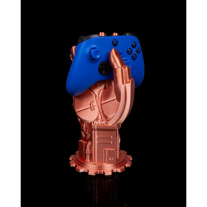 Gearbox Grab – Support Manette Main Mécanique Steampunk Cuivre