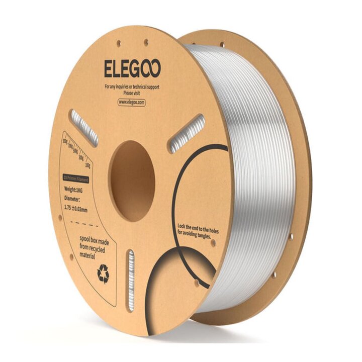 Elegoo - PLA - Transparent - 1,75 mm - 1 kg | Maison Drabiec