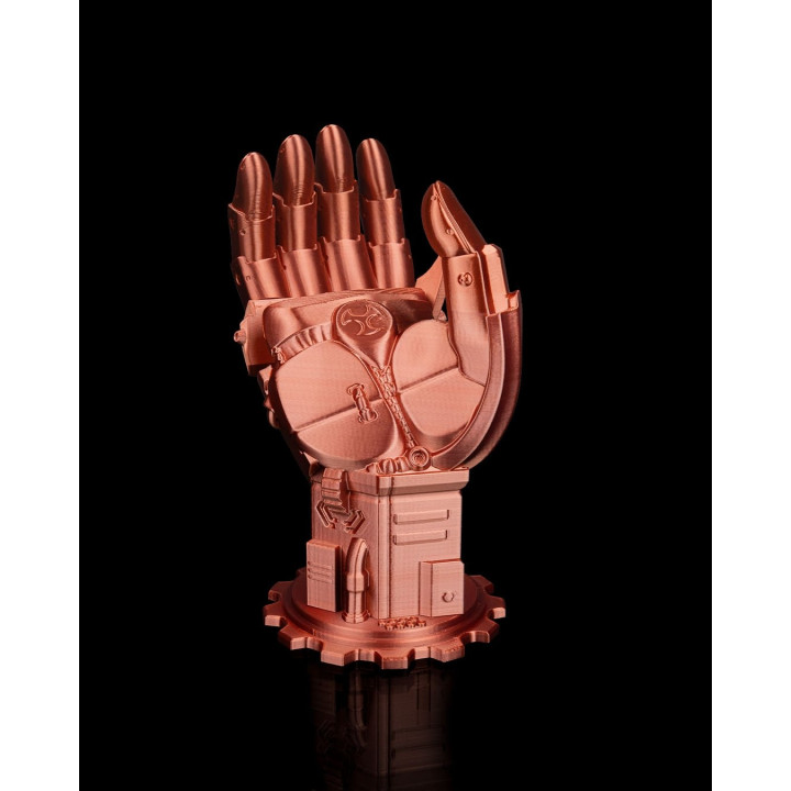 Gearbox Grab – Support Manette Main Mécanique Steampunk Cuivre