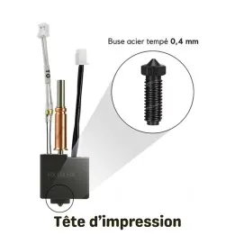 Zimple3D - Anycubic Kobra 3 - Tête d'impression (Hotend kit) - Acier tempé (Hard steel) - 0.4 mm