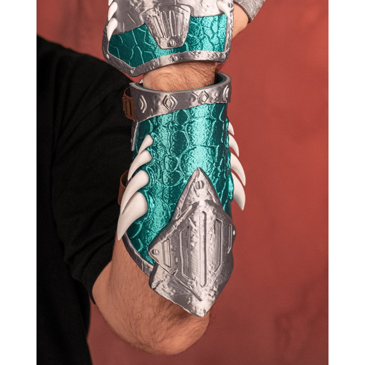 Gantelet & Vambrace Barbare Écailleux – Armure De Guerrier Fantasy
