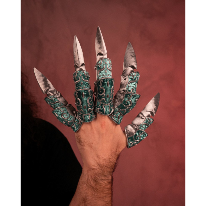 Griffes Chevalières – Armure De Doigts Articulée Style Médiéval Fantasy