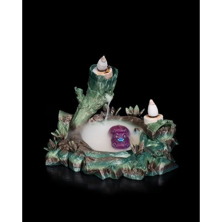 Brûle-Encens Hippopotame Flottant – Fontaine De Fumée Fantasy