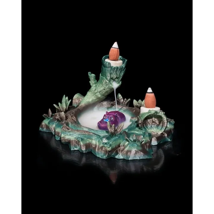 Brûle-Encens Hippopotame Flottant – Fontaine De Fumée Fantasy