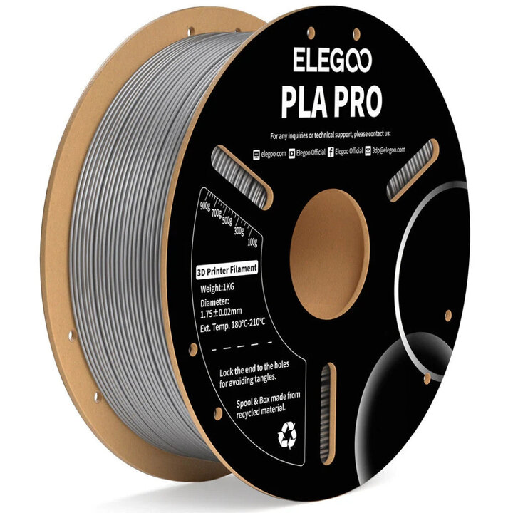 Elegoo - PLA Pro - Argent - 1,75 mm - 1 kg | Maison Drabiec