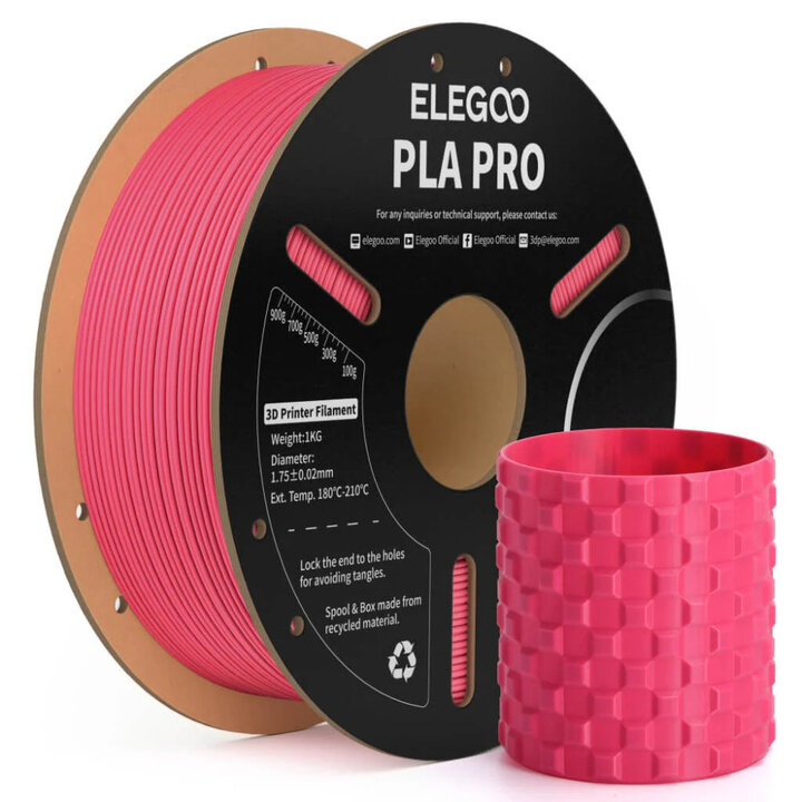 Elegoo - PLA Pro - Rose Chaud - 1,75 mm - 1 kg | Maison Drabiec