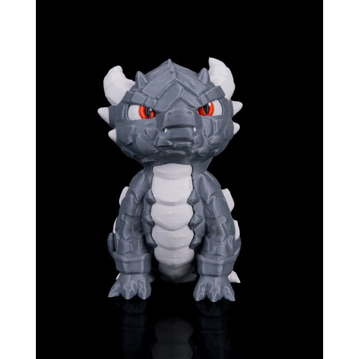 Rocky – Figurine Dragon De Pierre Chibi, Regard De Braise