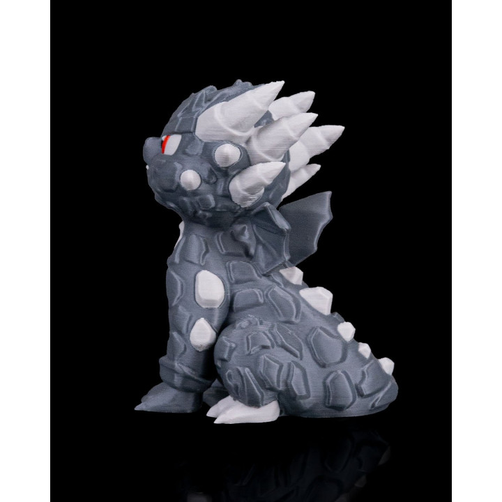 Rocky – Figurine Dragon De Pierre Chibi, Regard De Braise